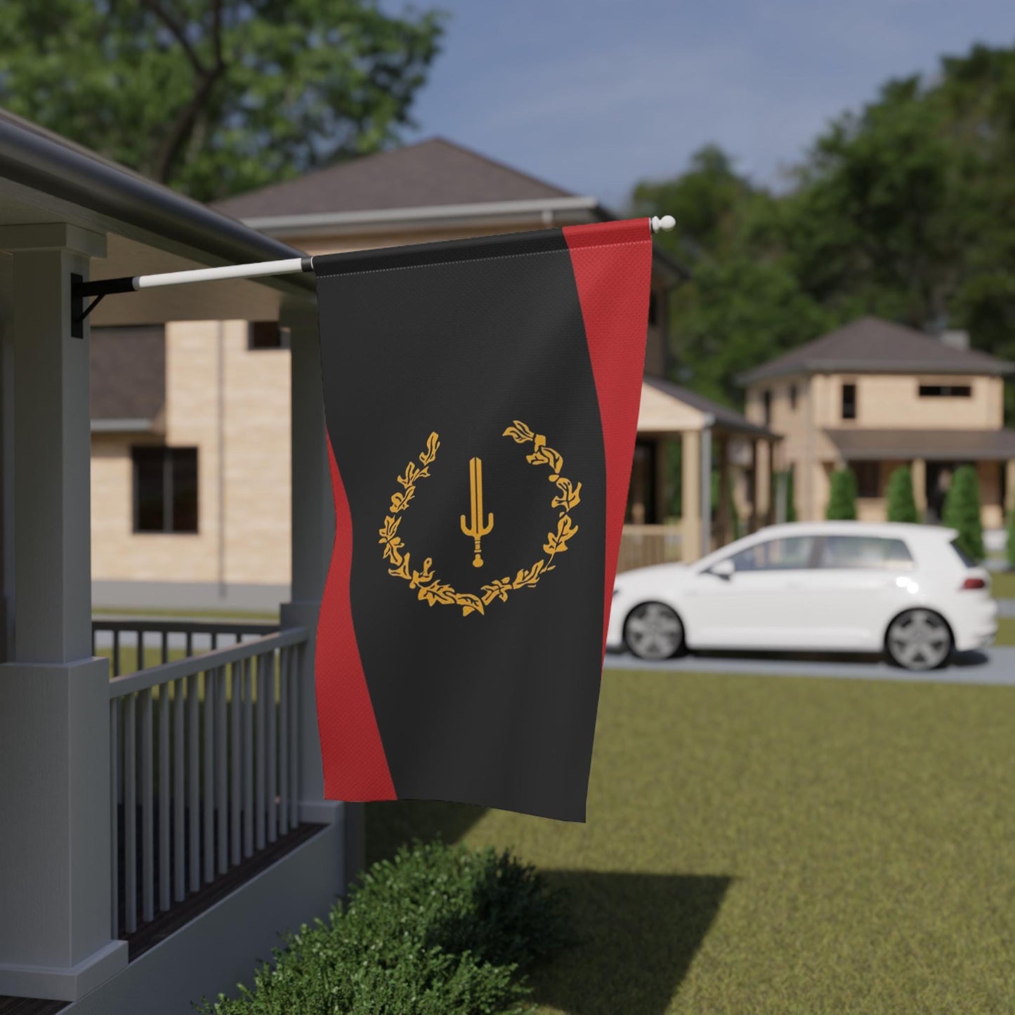 Black American Heritage Flag House Banner