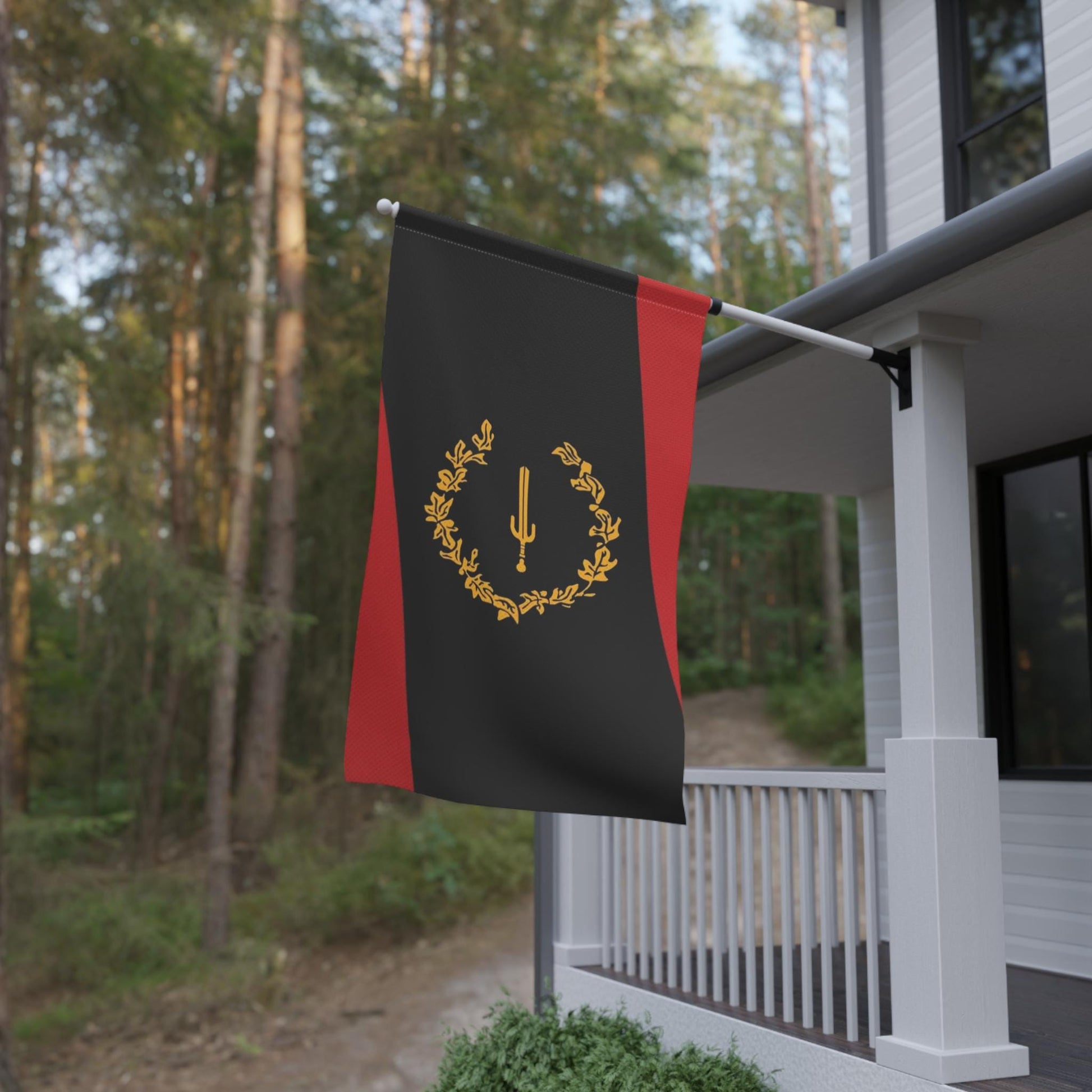 Black American Heritage Flag House Banner