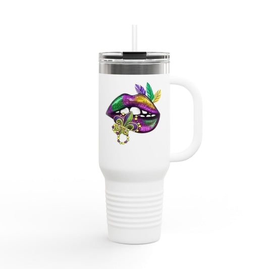 Mardi Gras Inspired / 40 oz Mug tumbler